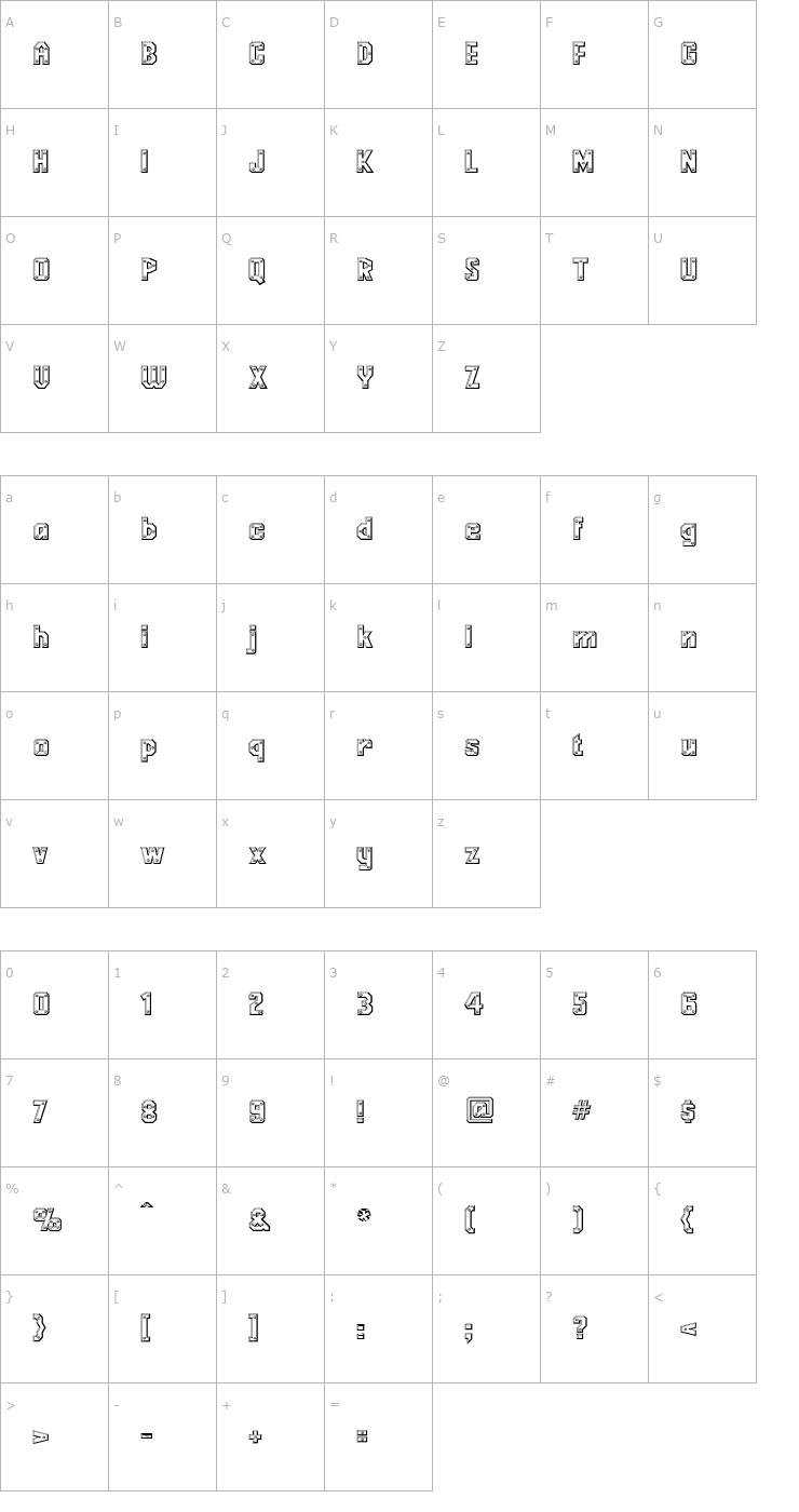 Character Map Girder Regular Font