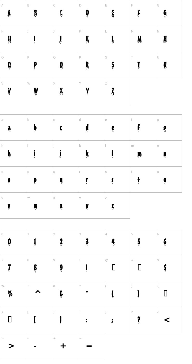 Character Map Givre Font