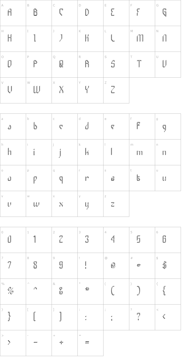 Character Map Gizmo - Shade Font