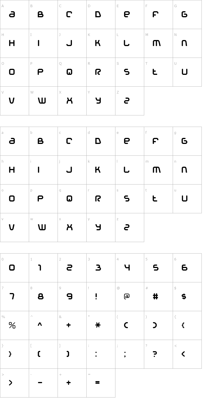 Character Map Glamorous BV Font