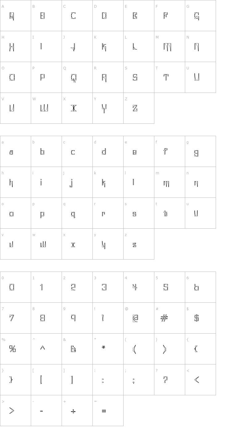 Character Map Glaukous - Industrious Font