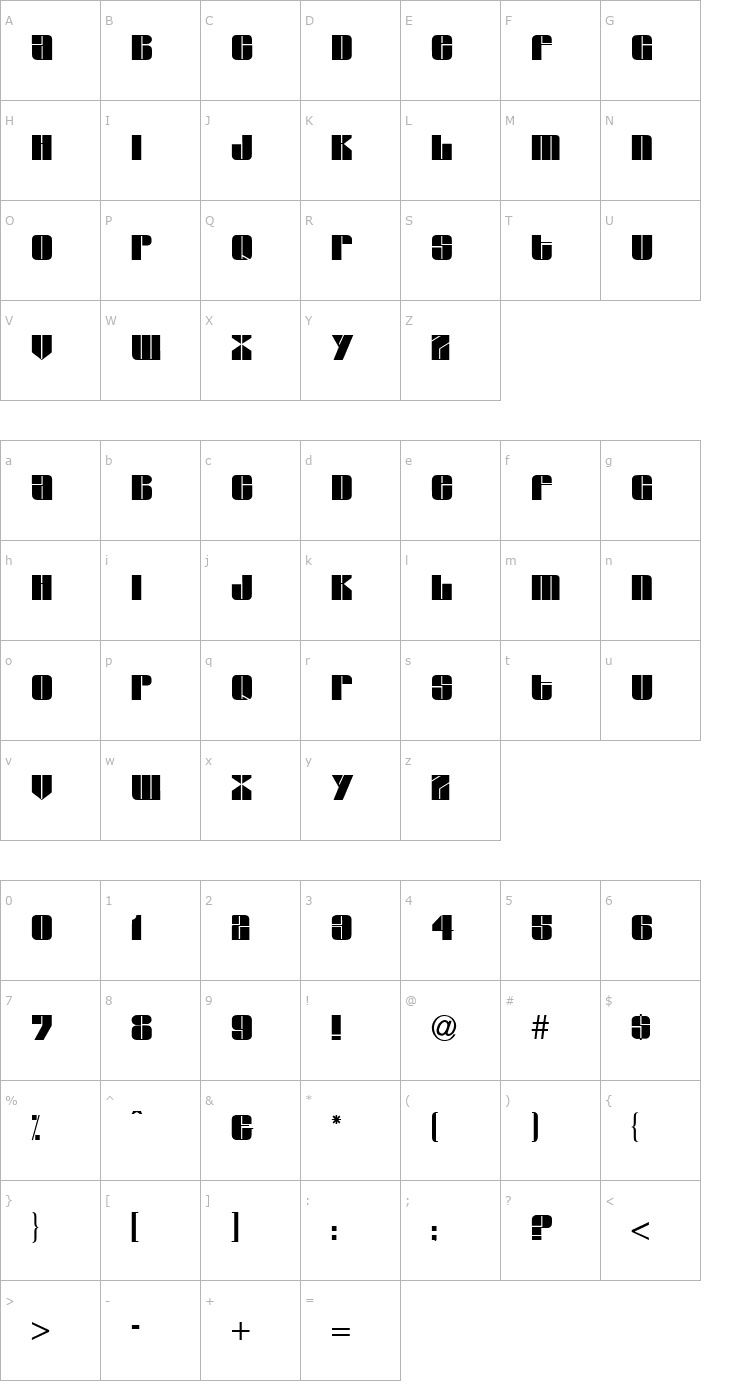 Character Map Glaze Normal Font