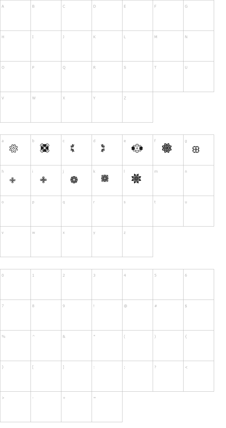 Character Map Glb Design 6 Font