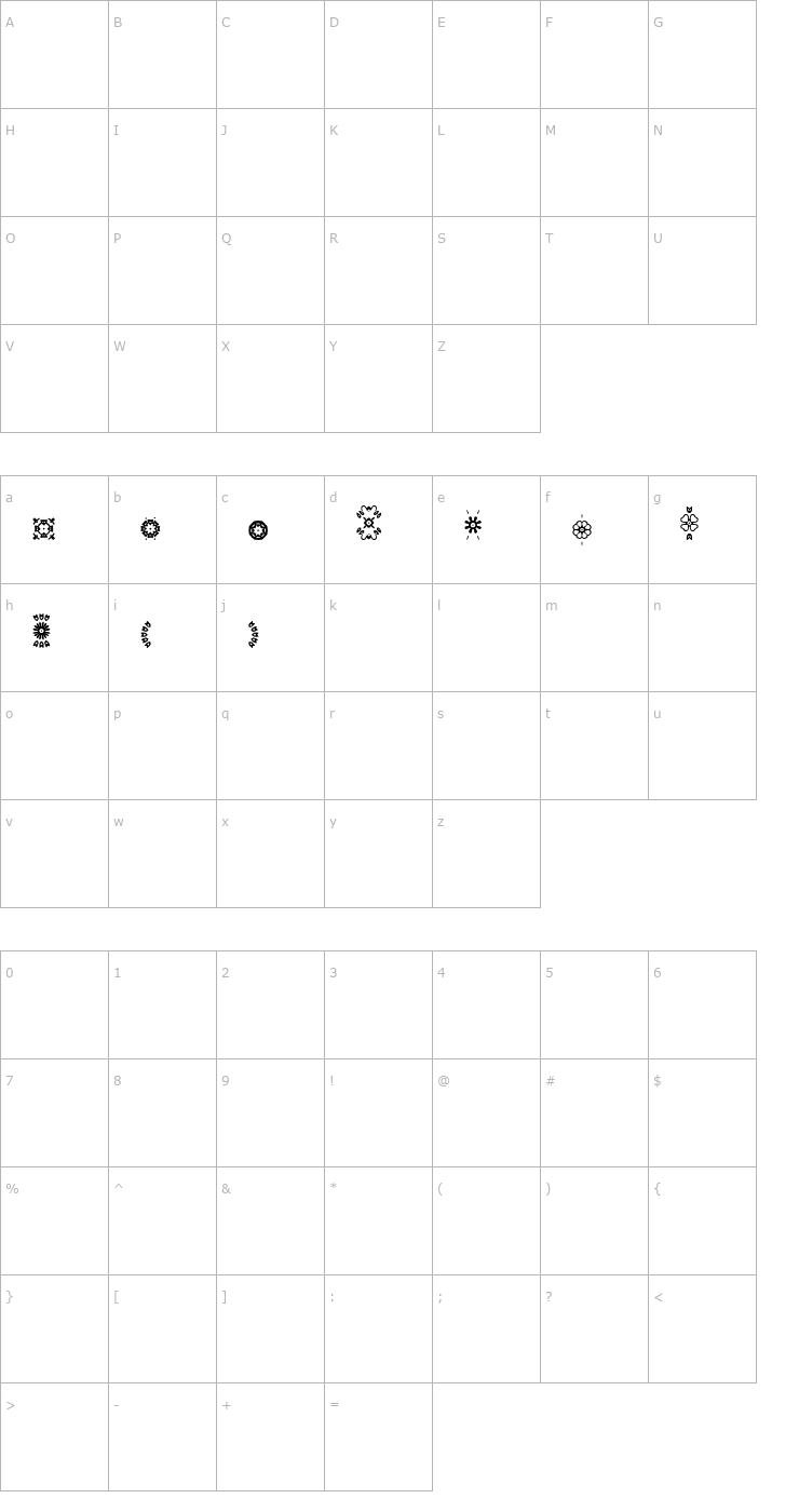 Character Map Glb Design 7 Font