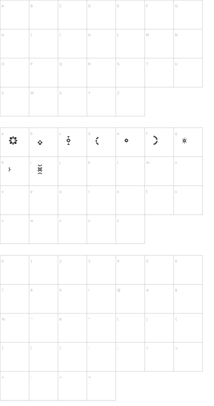 Character Map Glb Design 8 Font
