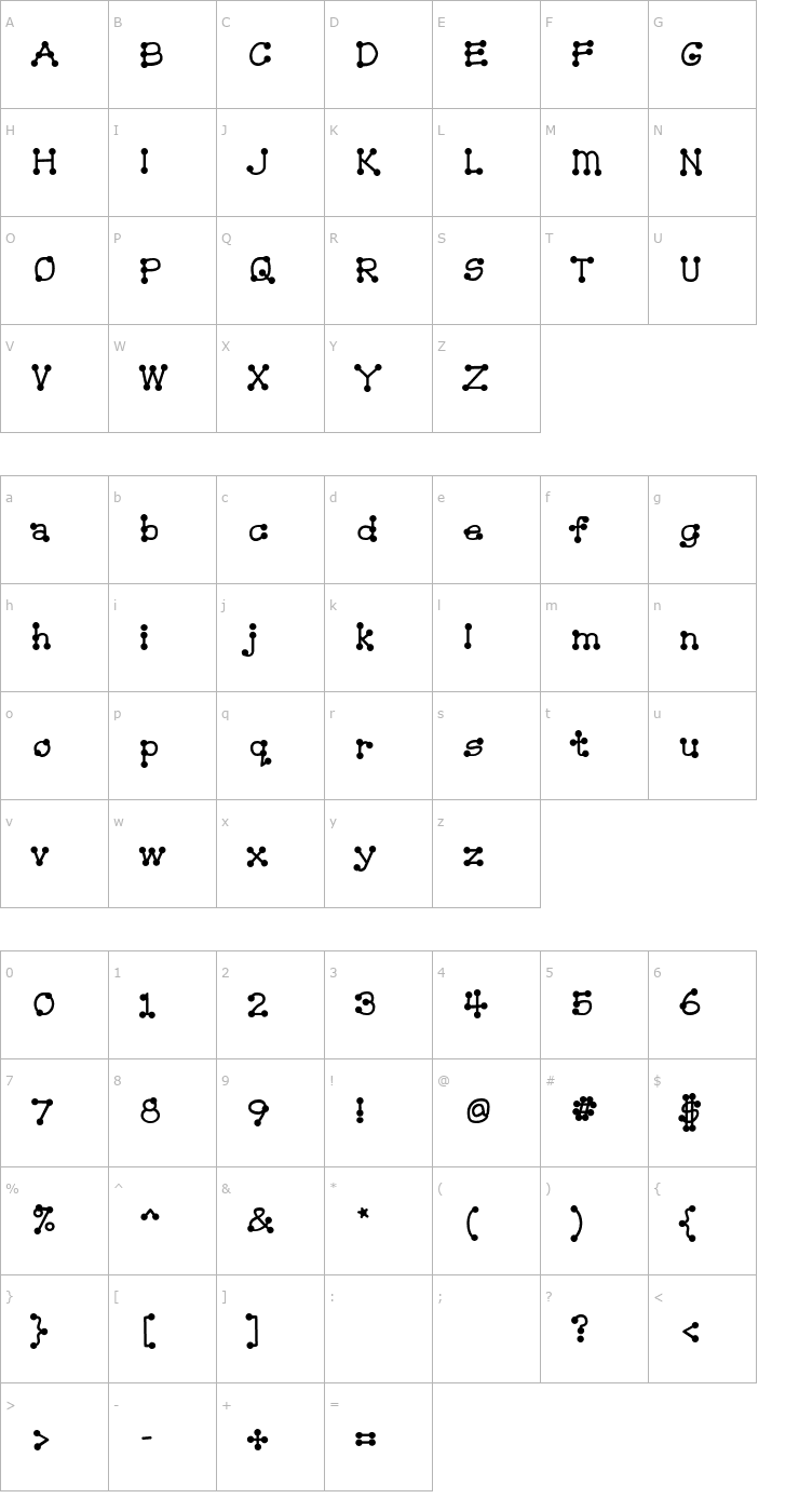 Character Map GleeClub Font