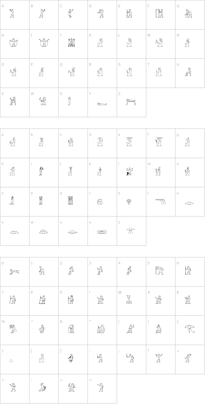 Character Map GlyphBasic A Font