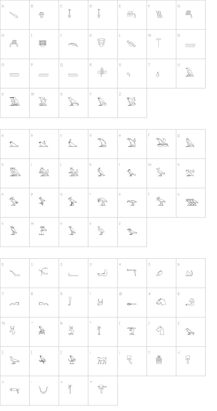 Character Map GlyphBasic B Font