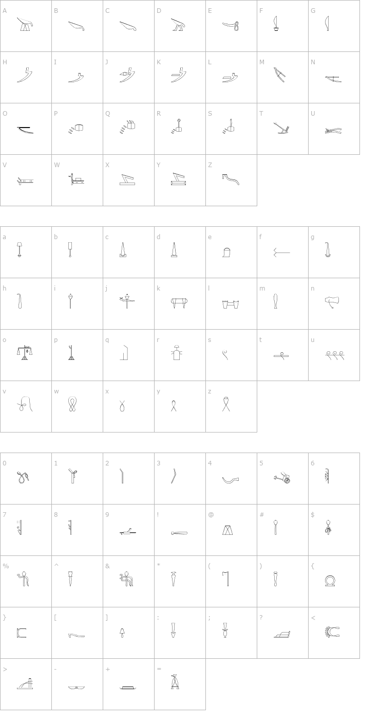 Character Map GlyphBasic D Font