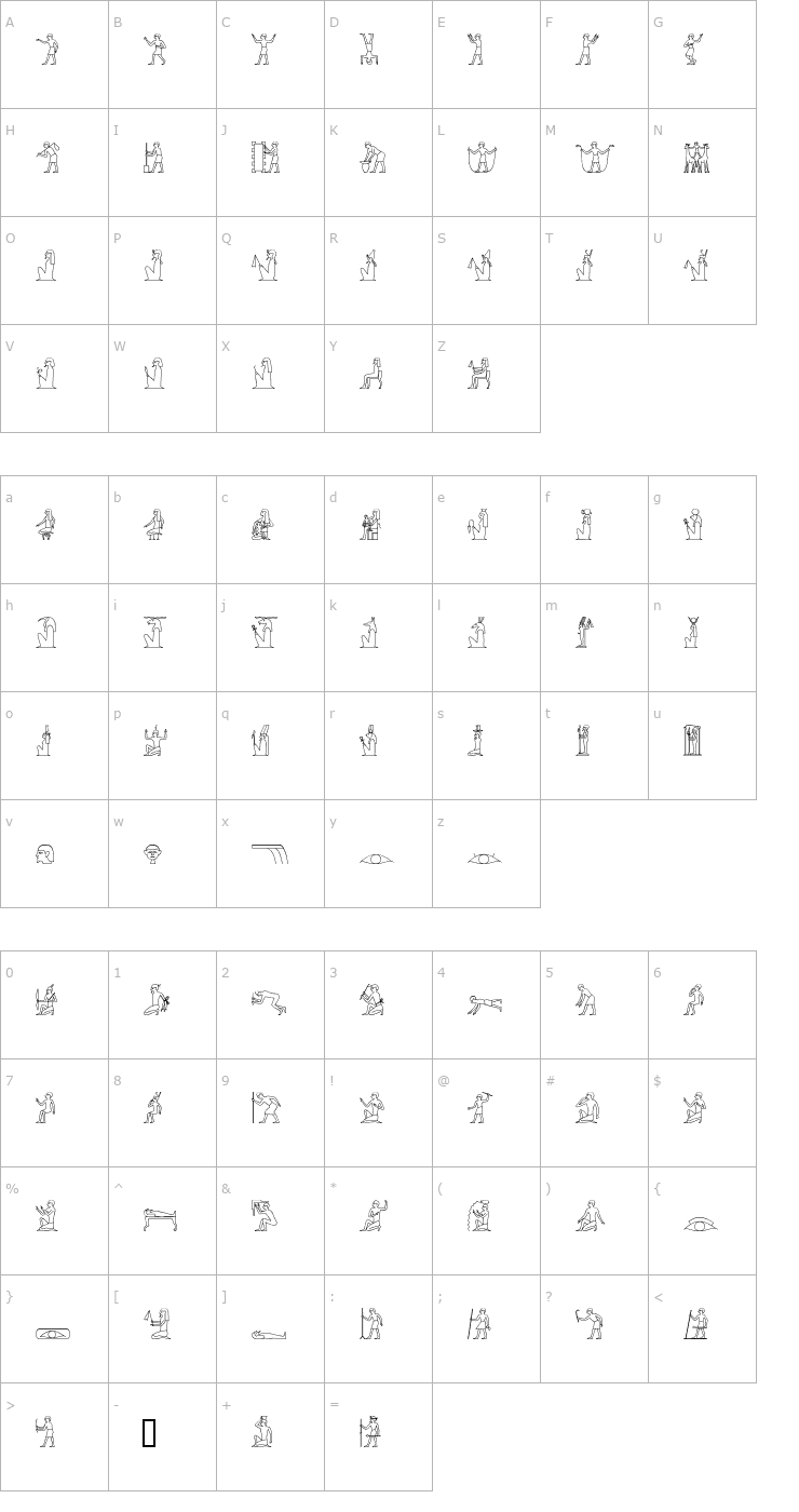 Character Map GlyphBasic1 Font
