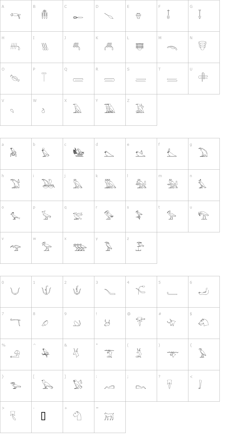Character Map GlyphBasic2 Font