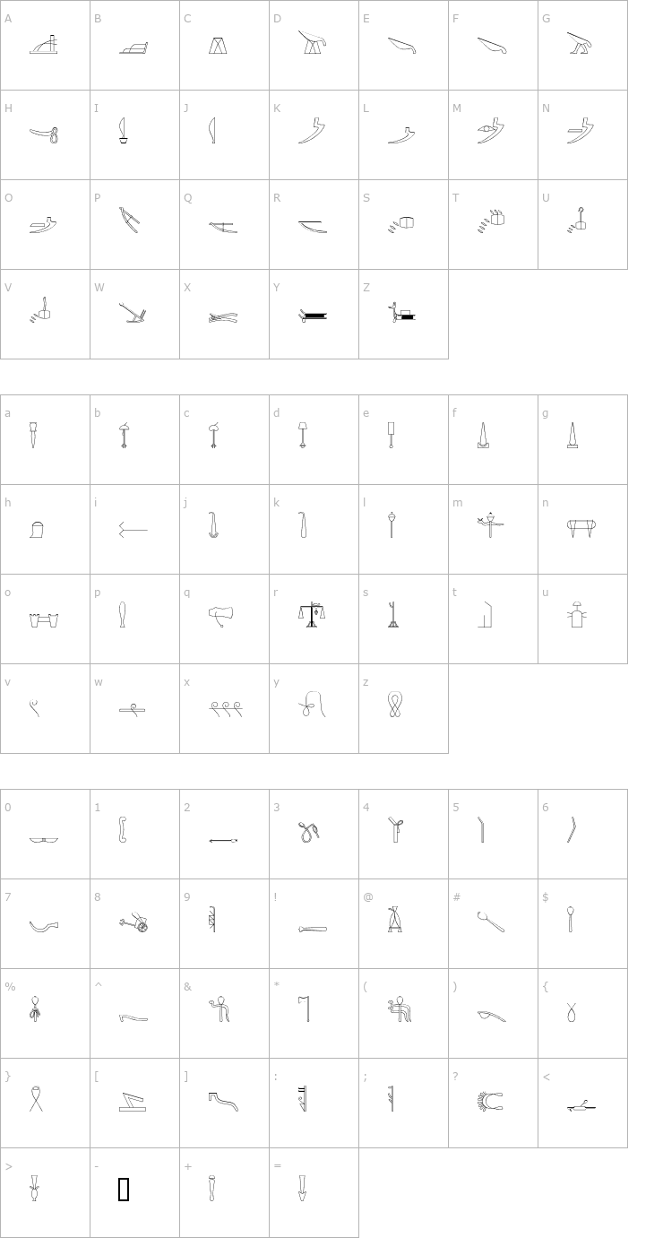 Character Map GlyphBasic4 Font