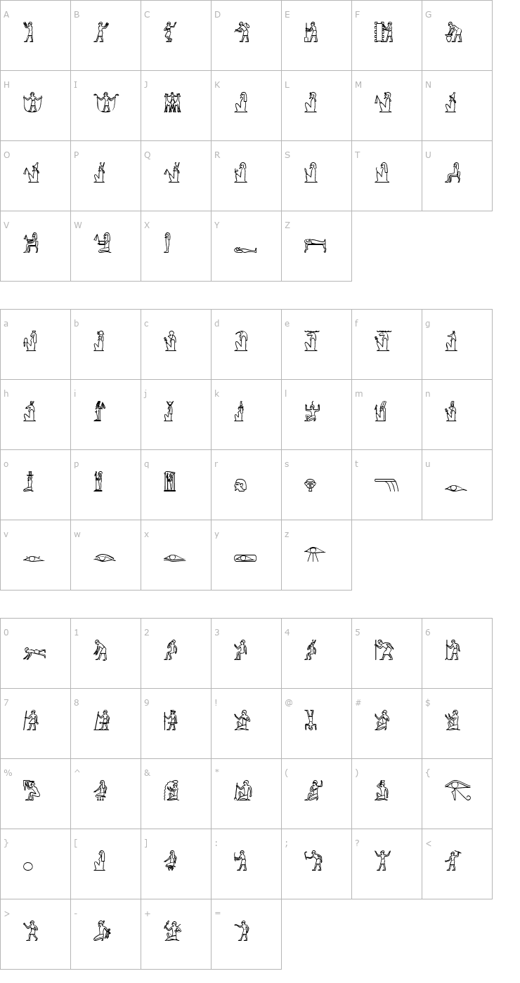 Character Map GlyphBasicA-Bold Font