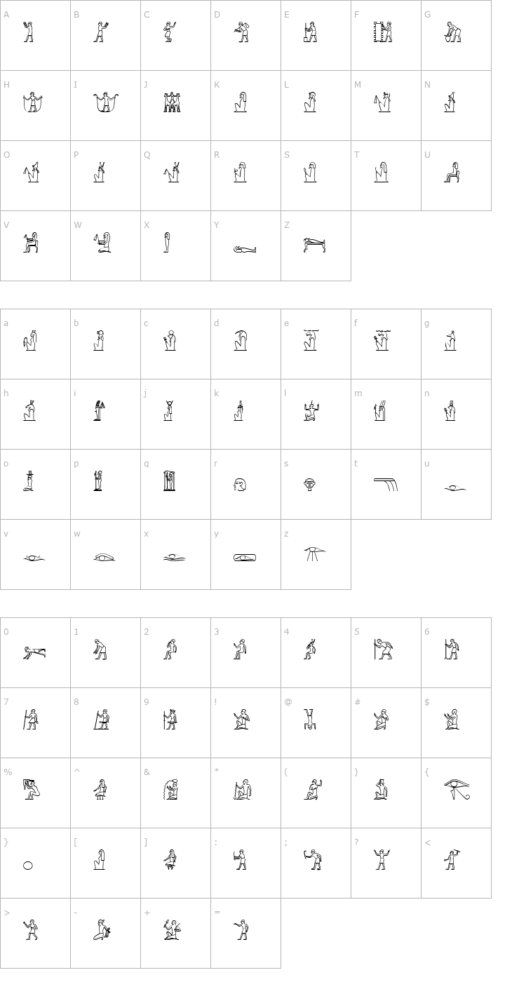 Character Map GlyphBasicA Font