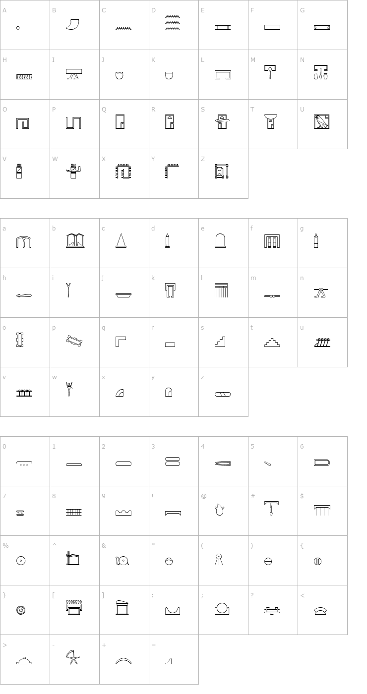 Character Map GlyphBasicC Font