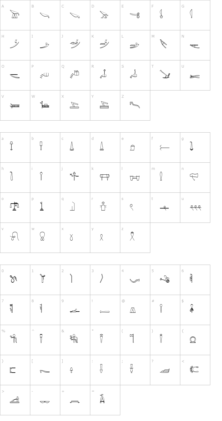 Character Map GlyphBasicD Font