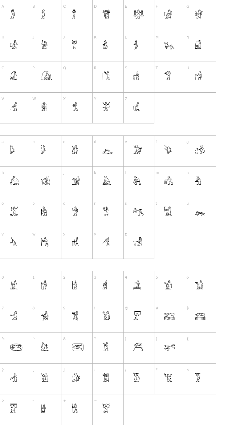 Character Map GlyphExtLibA Font