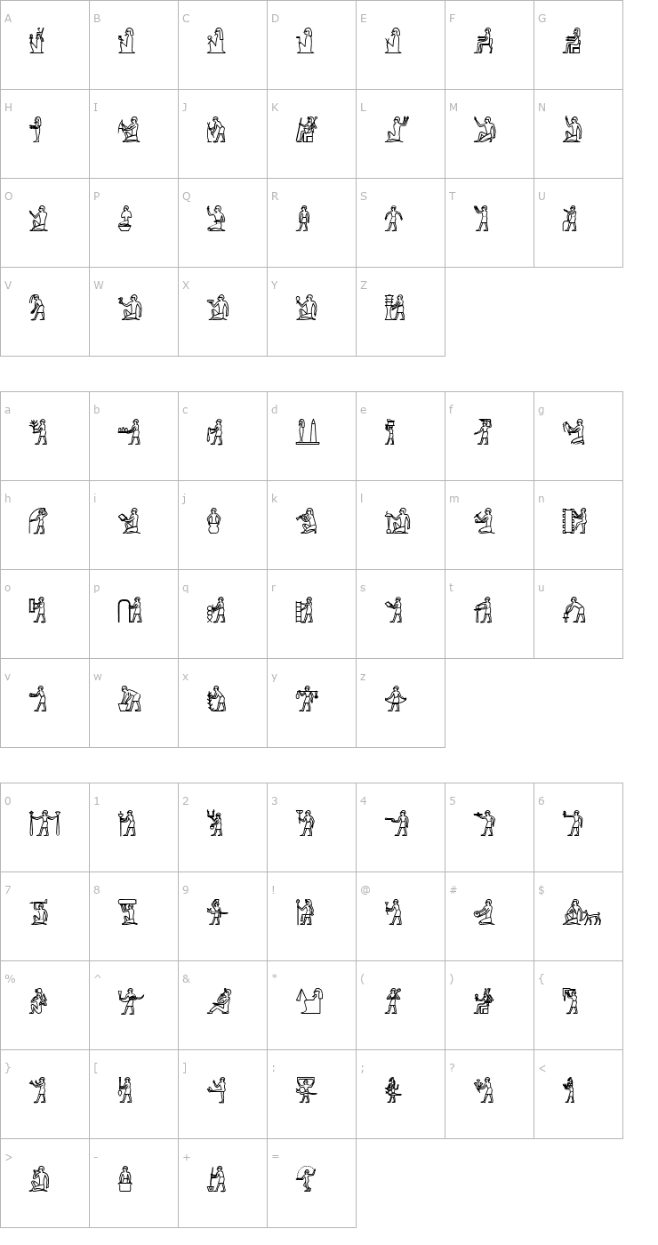 Character Map GlyphExtLibC-Bold Font