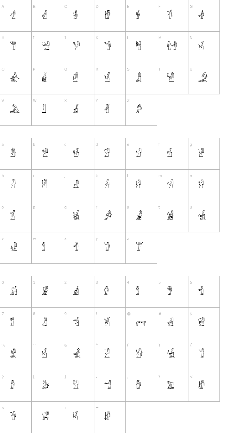 Character Map GlyphExtLibD Font