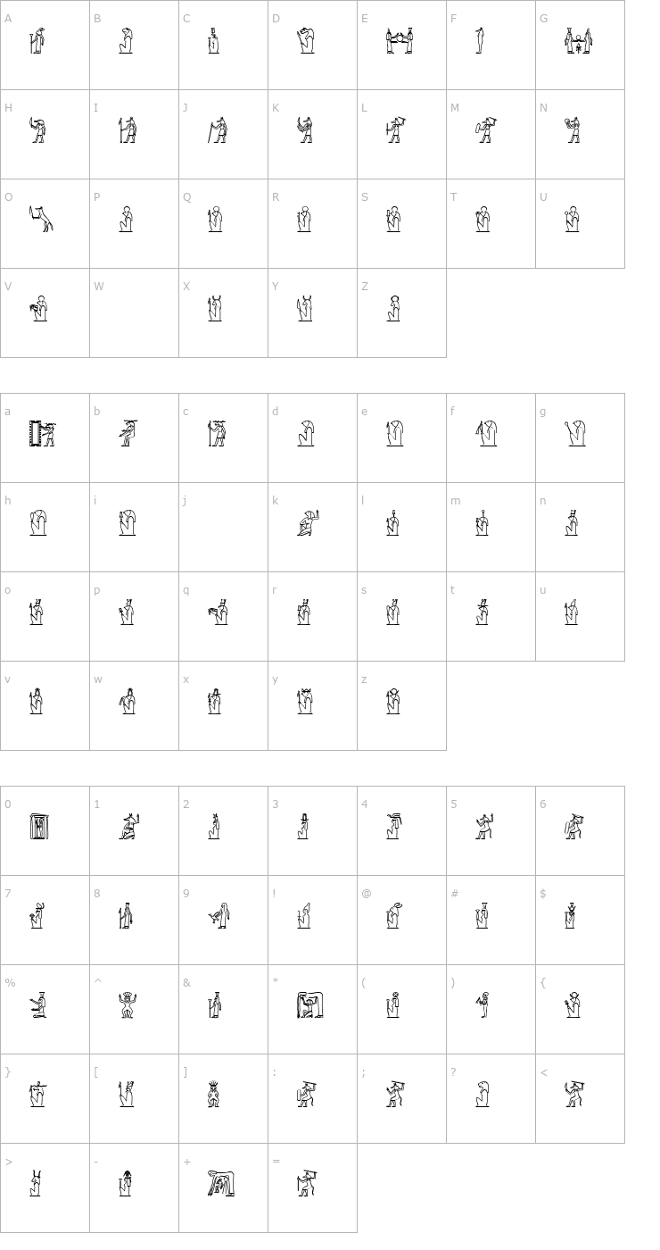 Character Map GlyphExtLibE Font