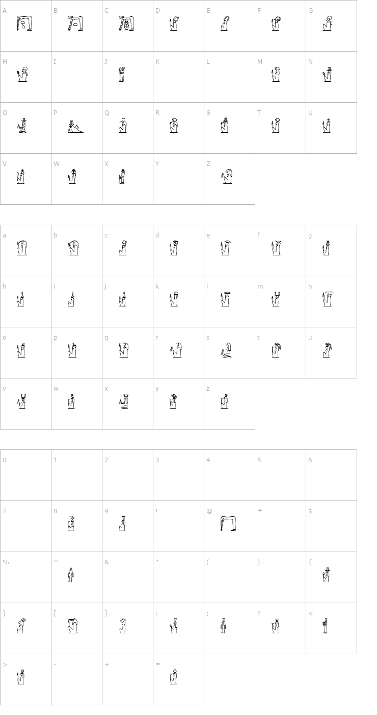 Character Map GlyphExtLibF Font