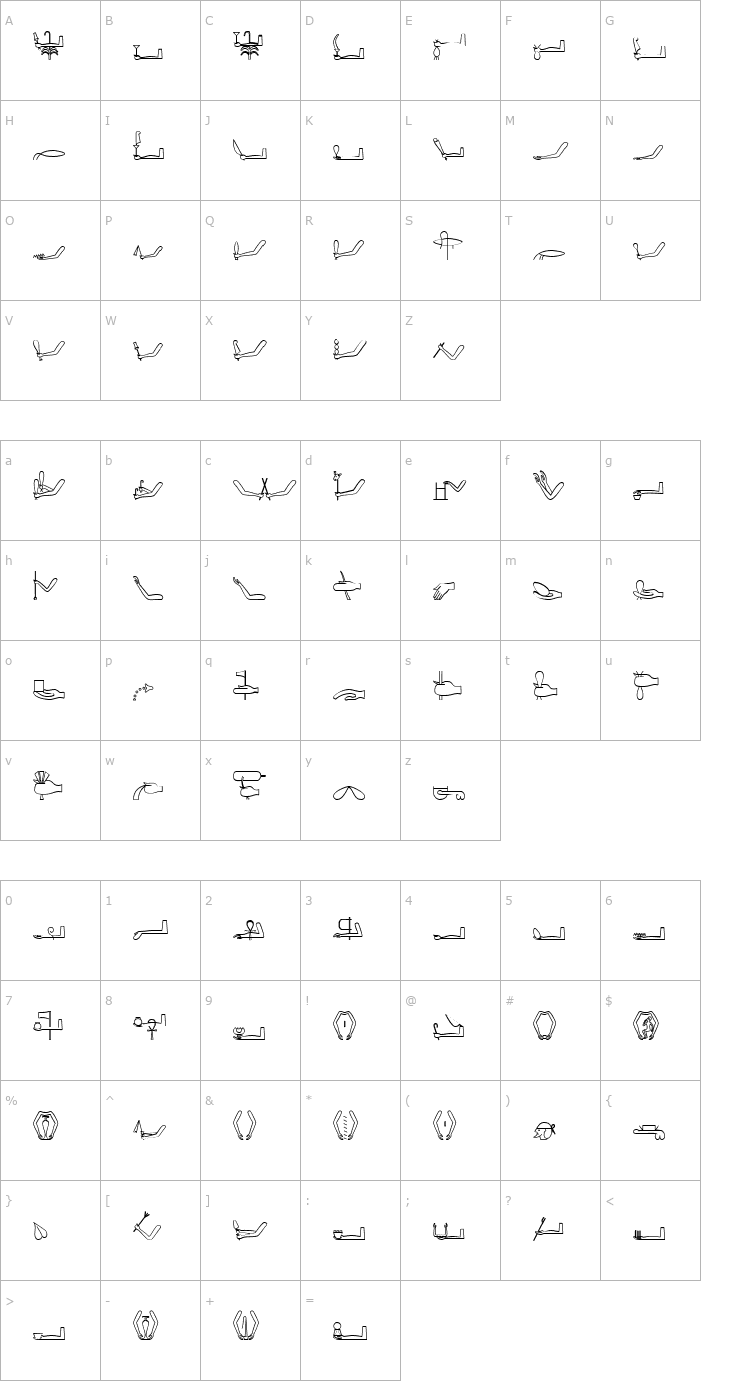 Character Map GlyphExtLibG Font