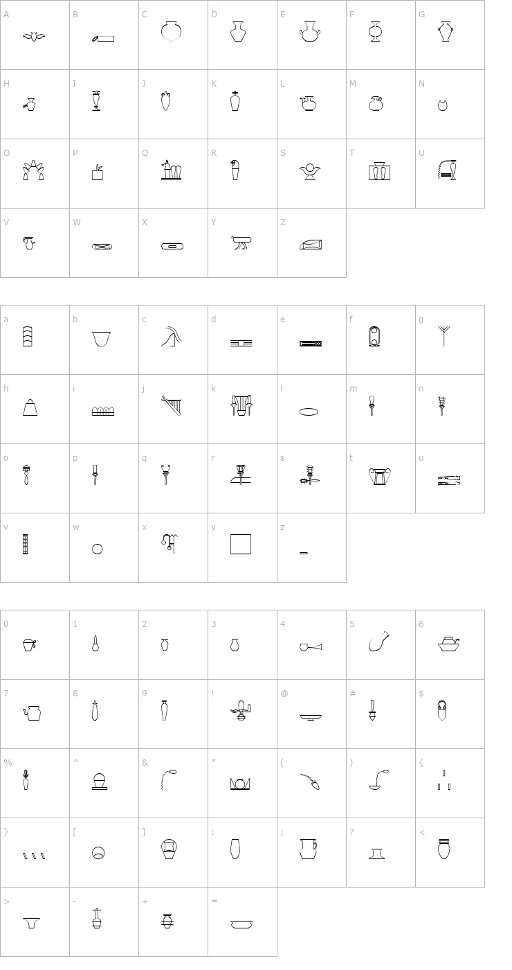 Character Map GlyphExtLibR Font