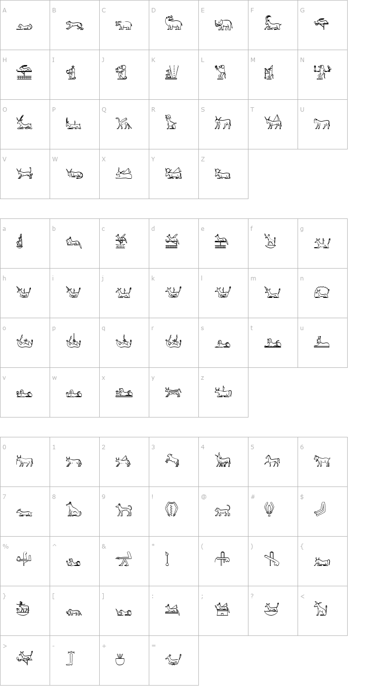 Character Map GlyphExtLibV Font