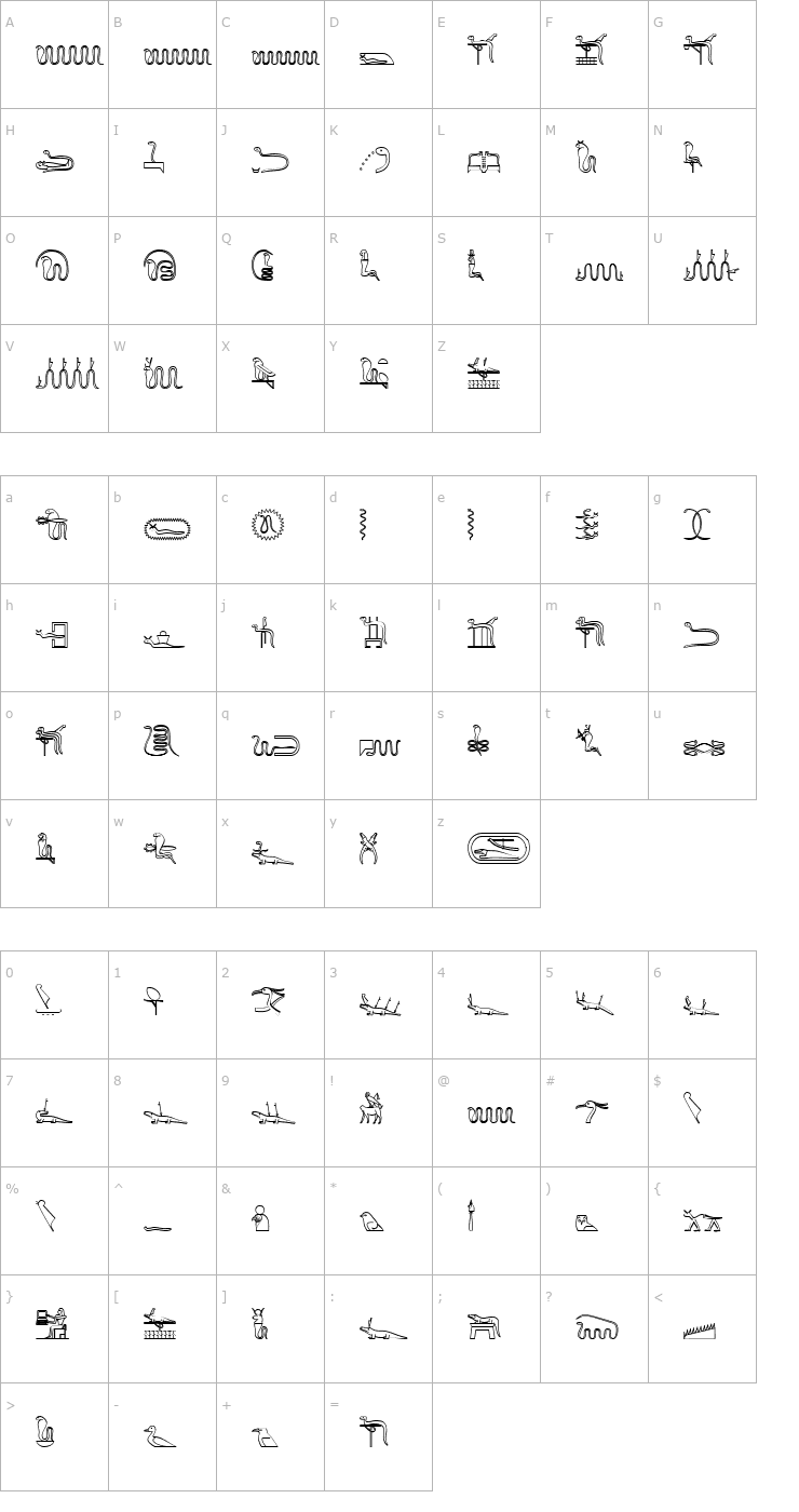 Character Map GlyphExtLibX Font