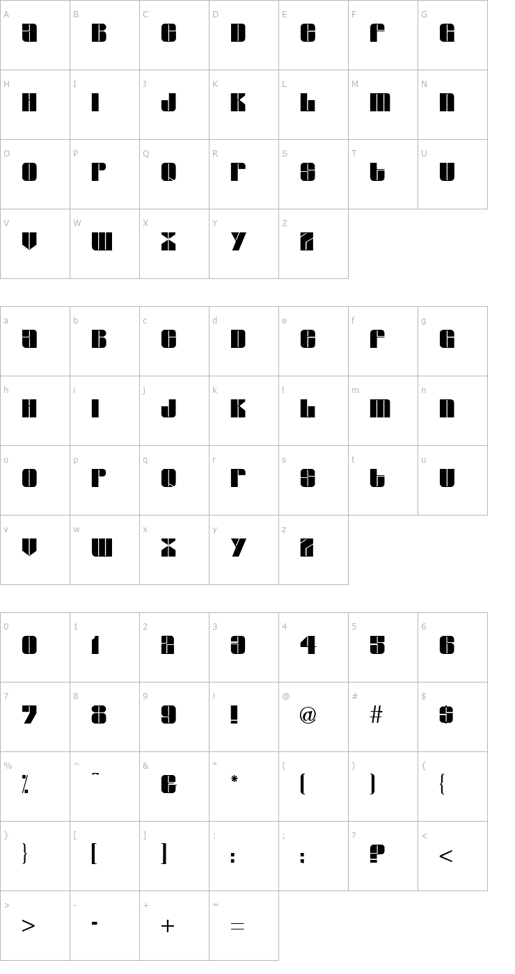 Character Map Glyphic Series Regular Font