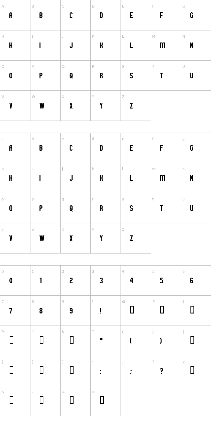 Character Map GM Exp Norm Font