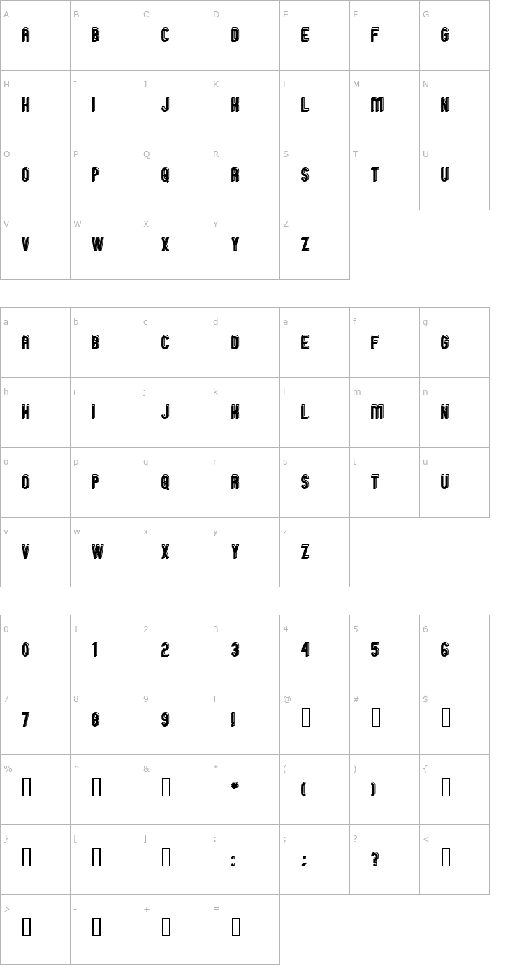 Character Map GM Exp Offset Outline Font