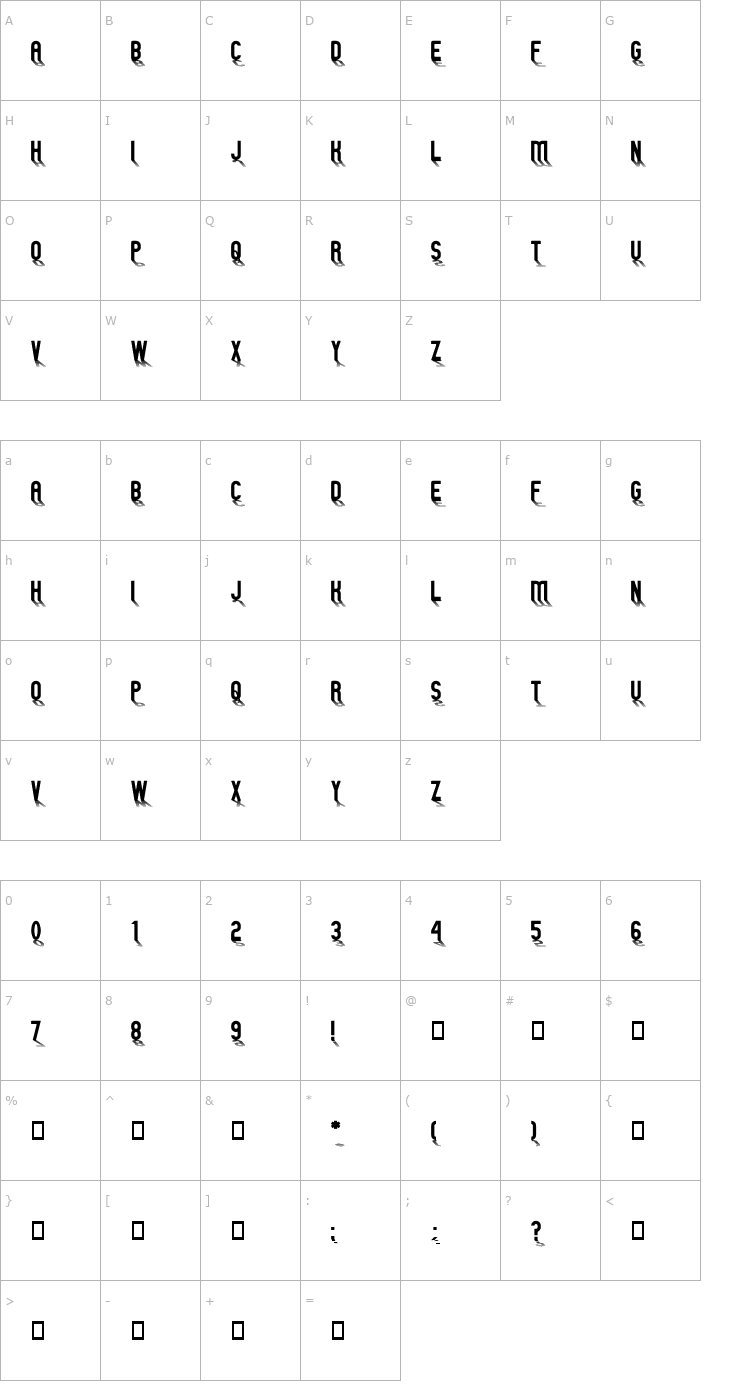 Character Map GM Exp Shadow Font