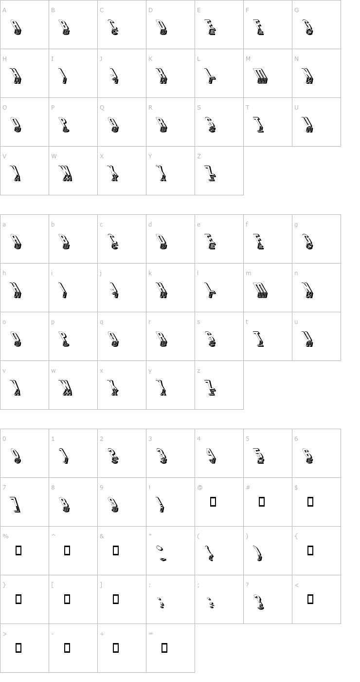 Character Map GM Exp Shadow Gravestone3 Font