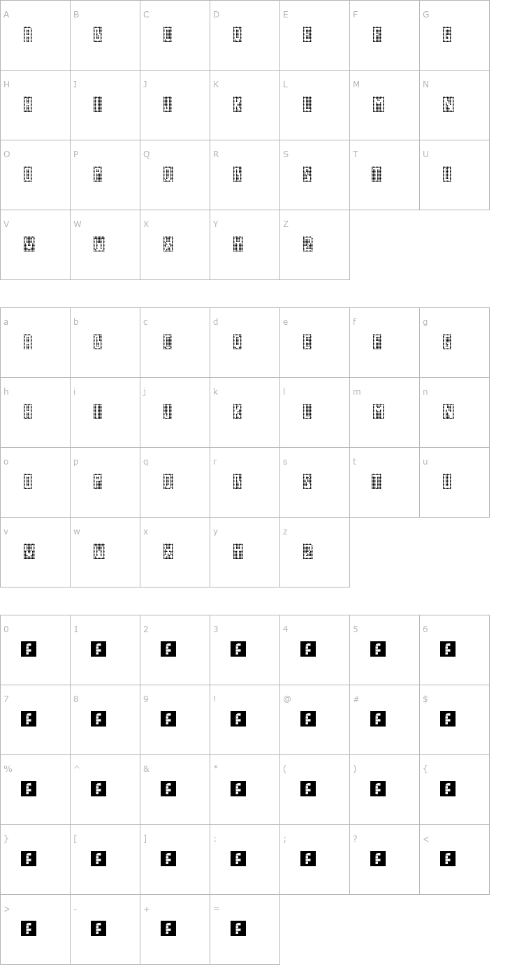 Character Map GM No1 Font