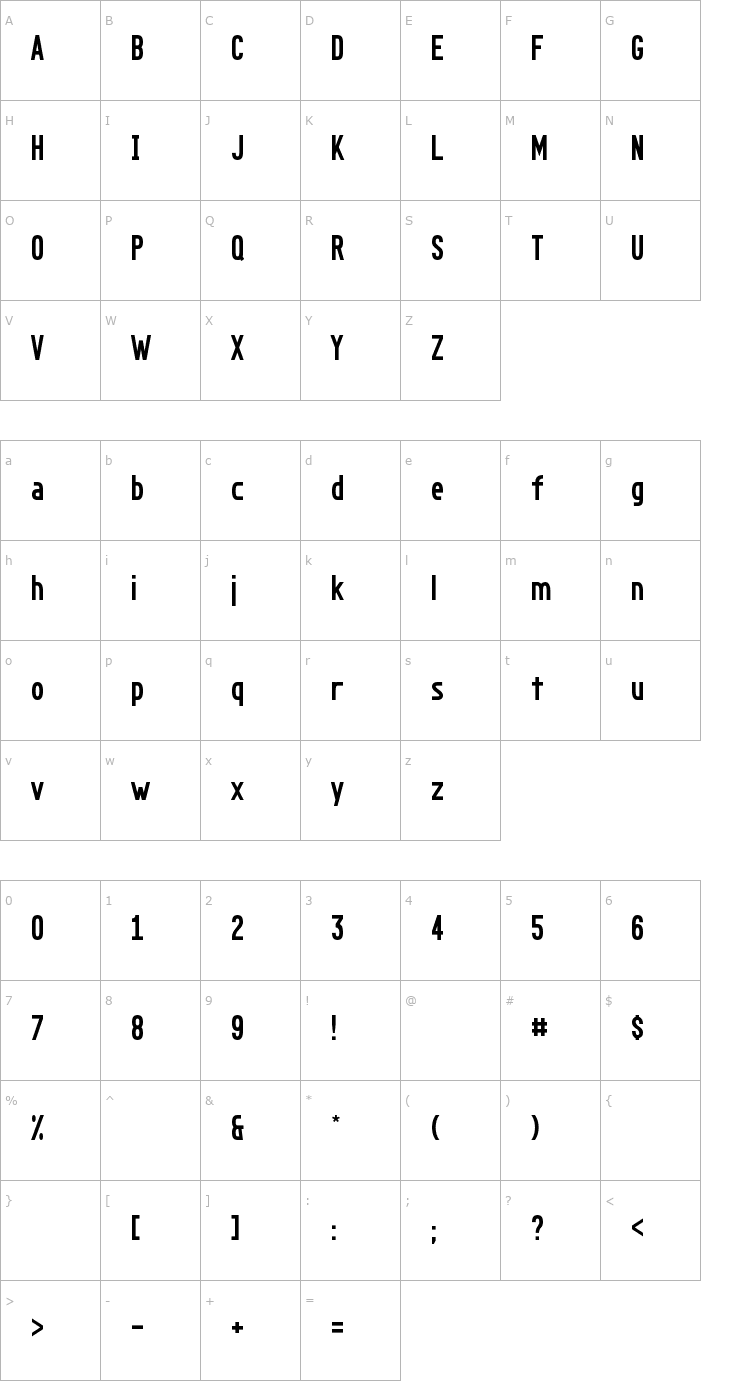 Character Map Go Long Font