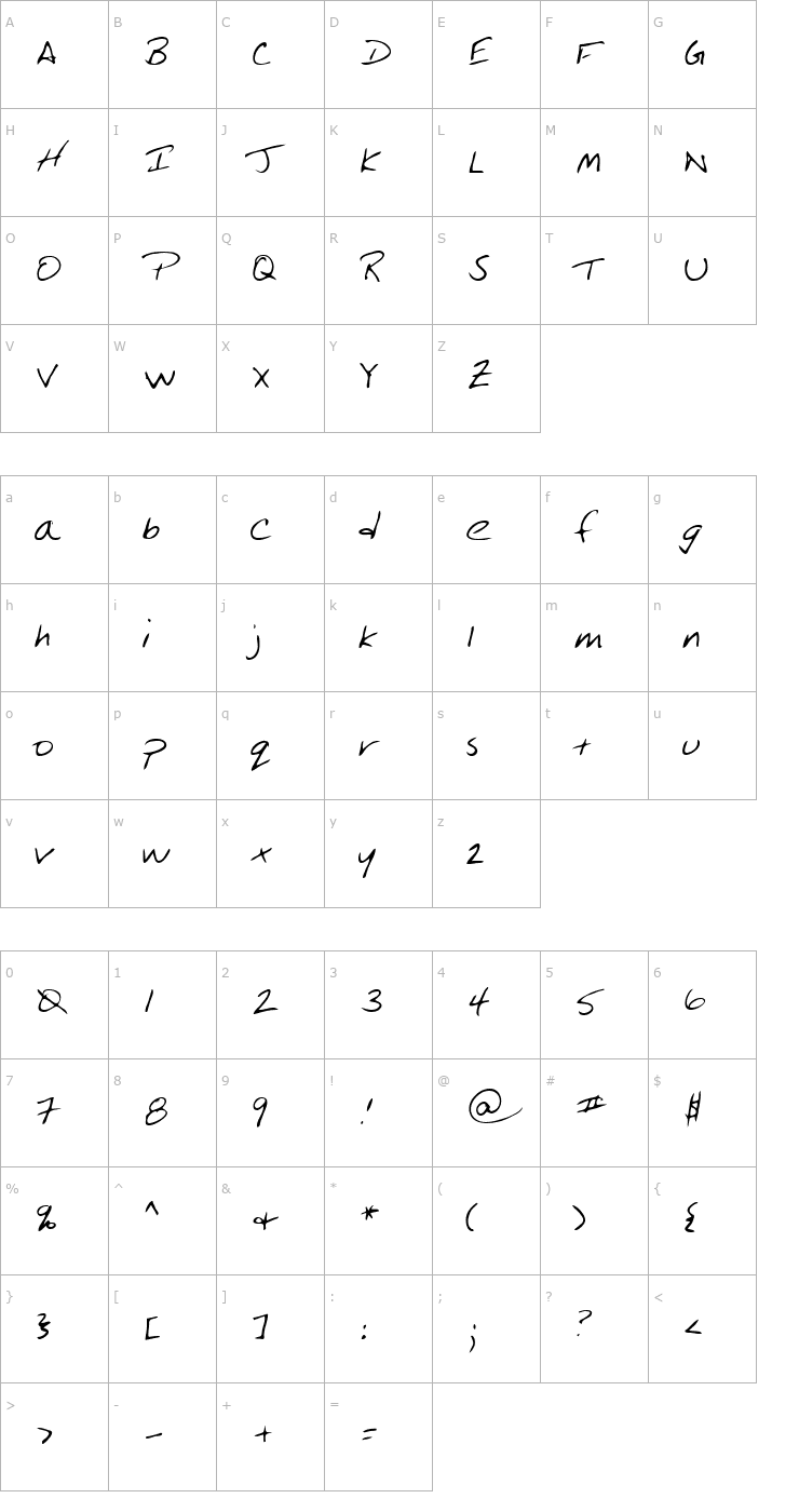 Character Map Goducks Regular Font