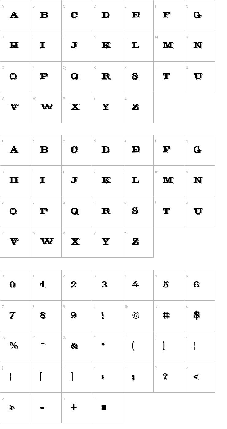 Character Map Gold Rush Regular Font