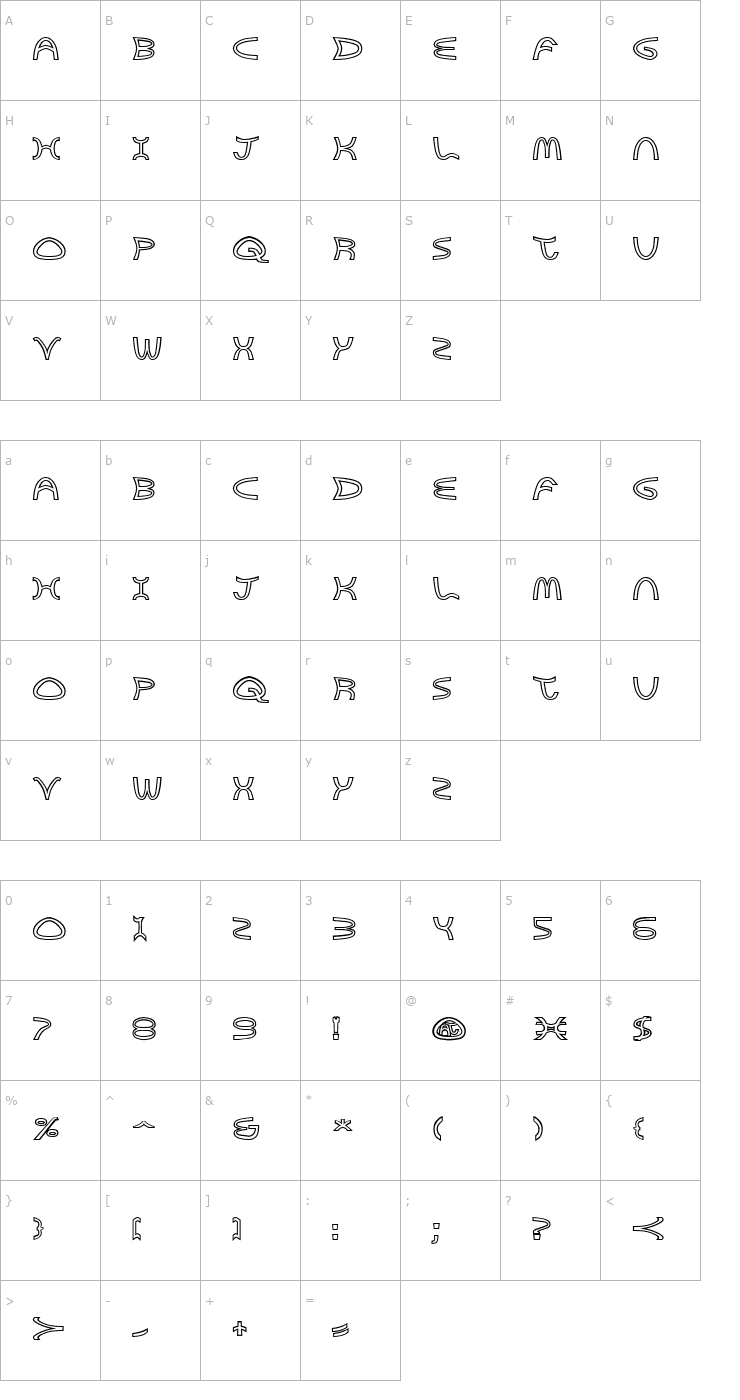 Character Map Golden Arches Outline Font