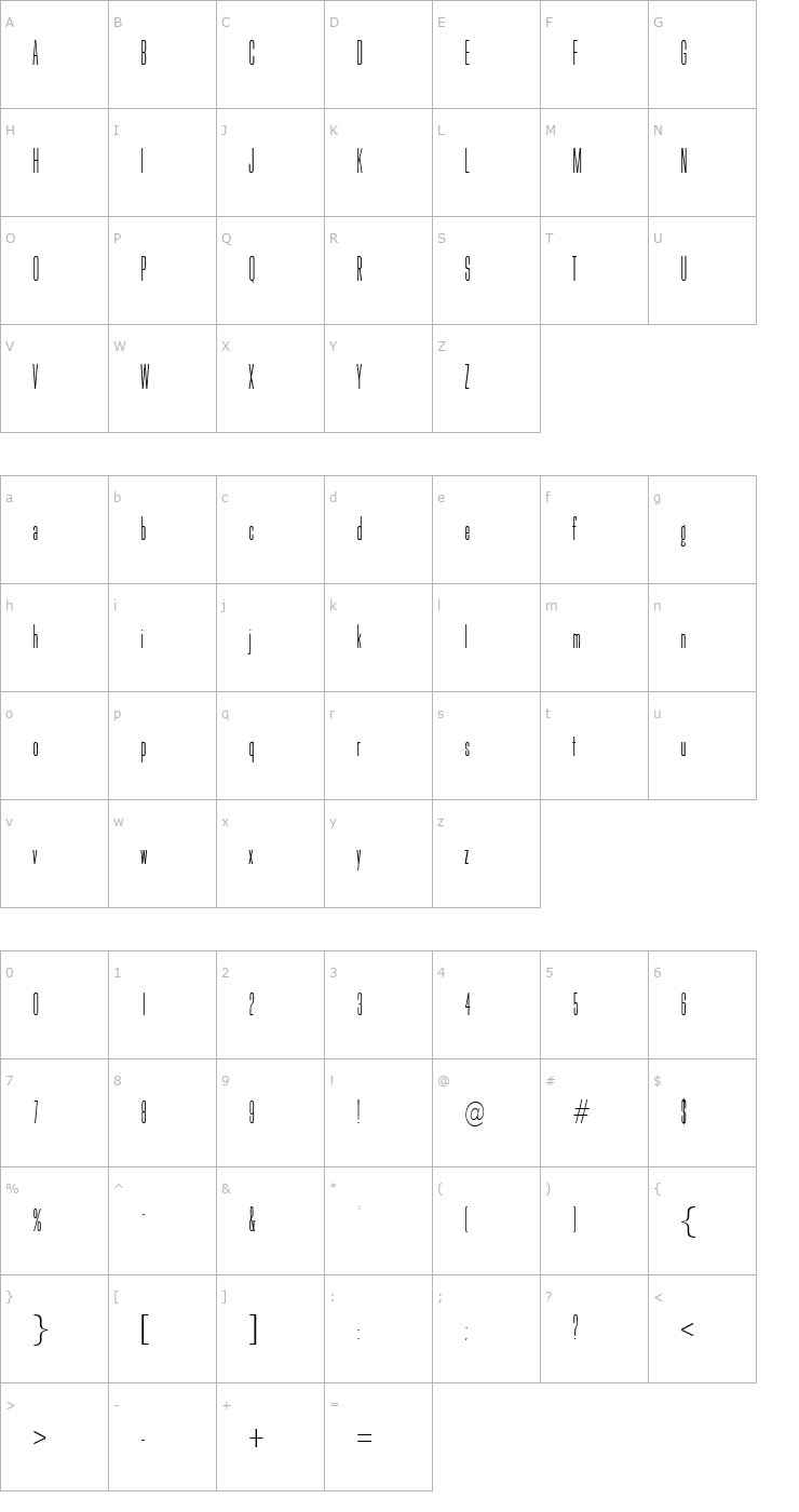 Character Map Goldhawk-Regular DB Font