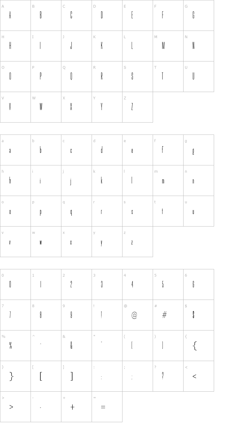 Character Map Goldhawk-Regular Font