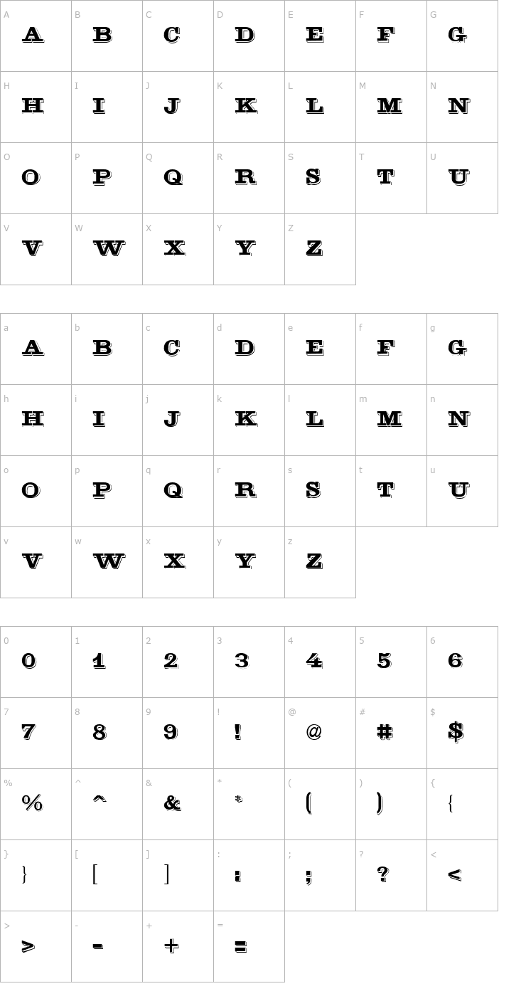 Character Map Goldstone Regular Font
