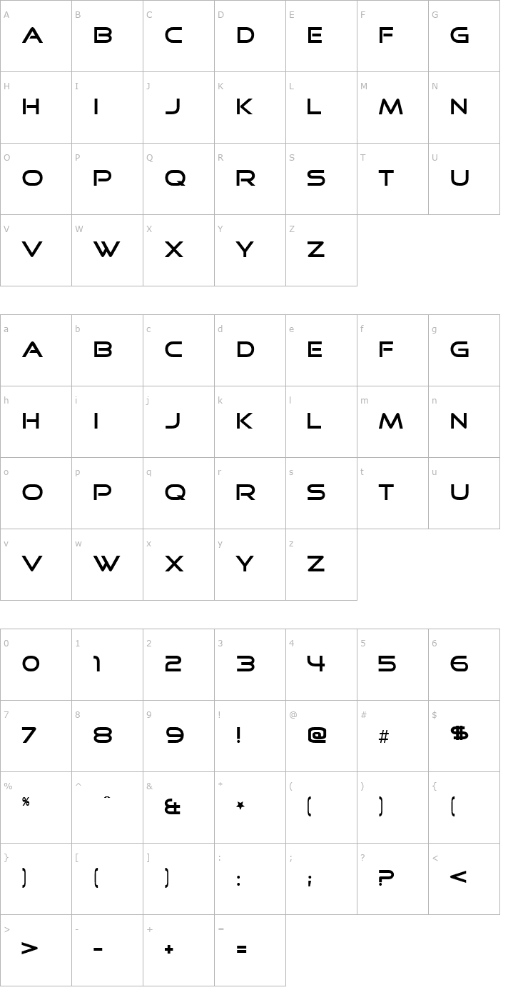 Character Map Good Times Font