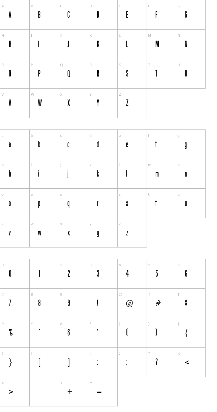 Character Map Goodge-Regular Font