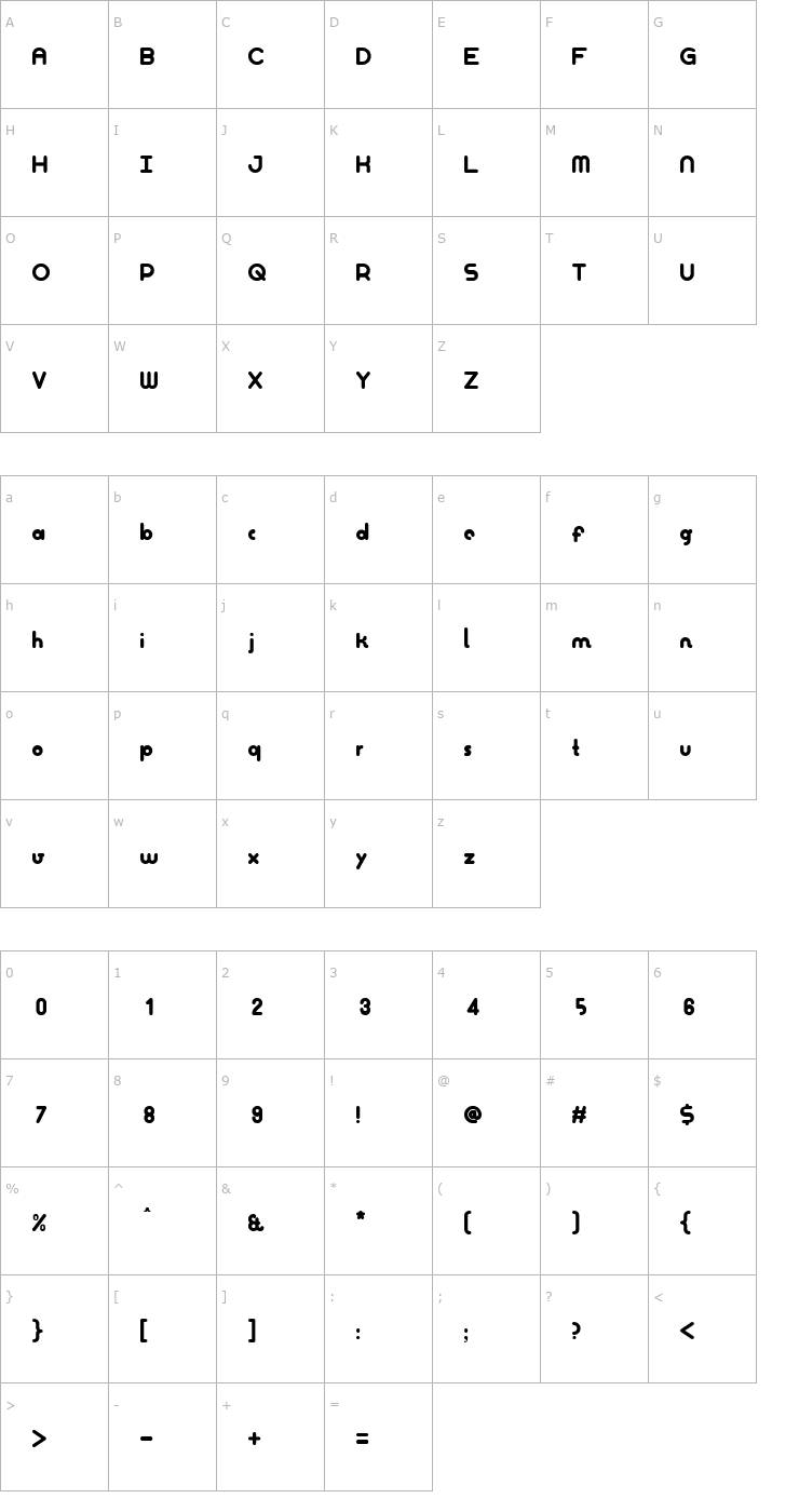 Character Map GOody Font