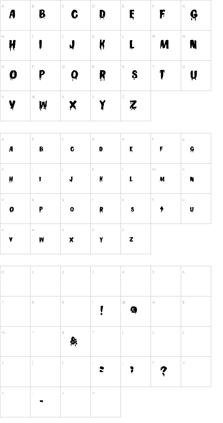 Character Map Gooey Font