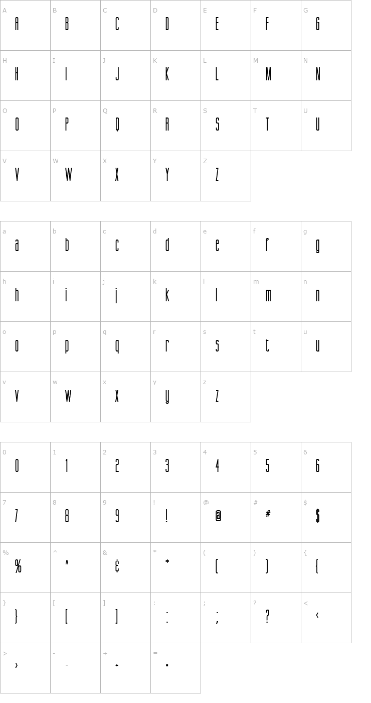 Character Map Gorgio Bold Font