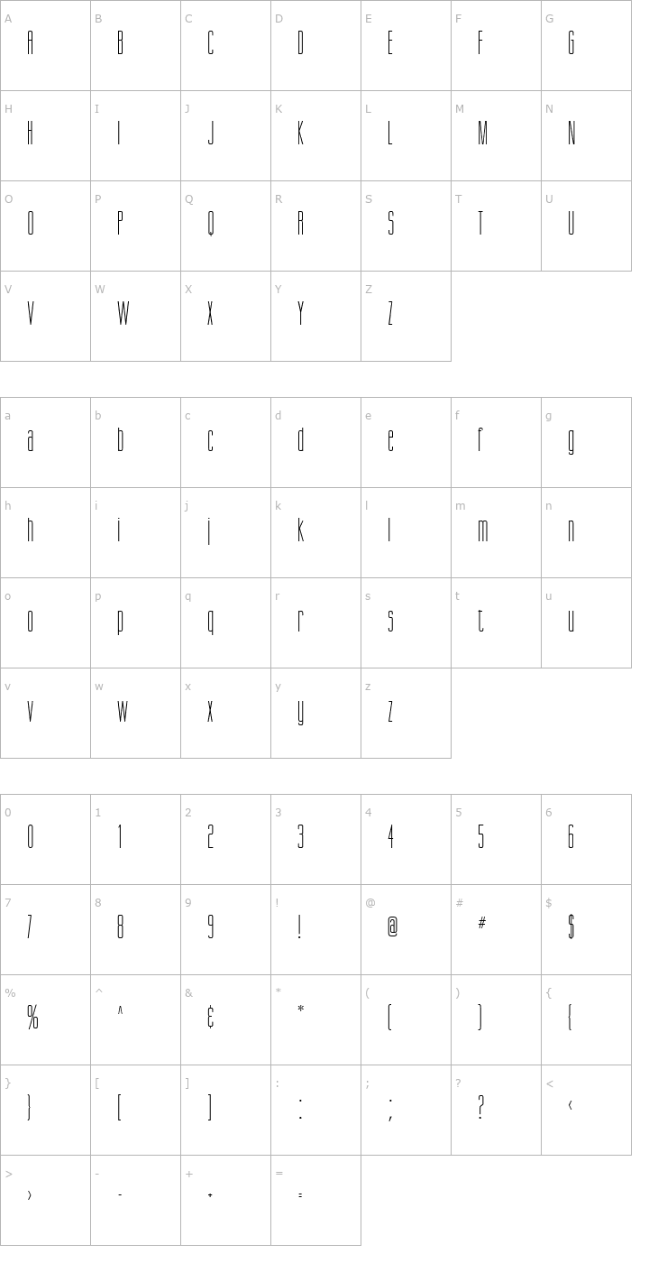 Character Map Gorgio Normal Font