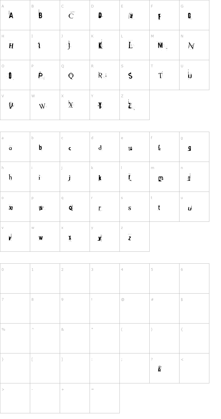 Character Map Got heroin Font