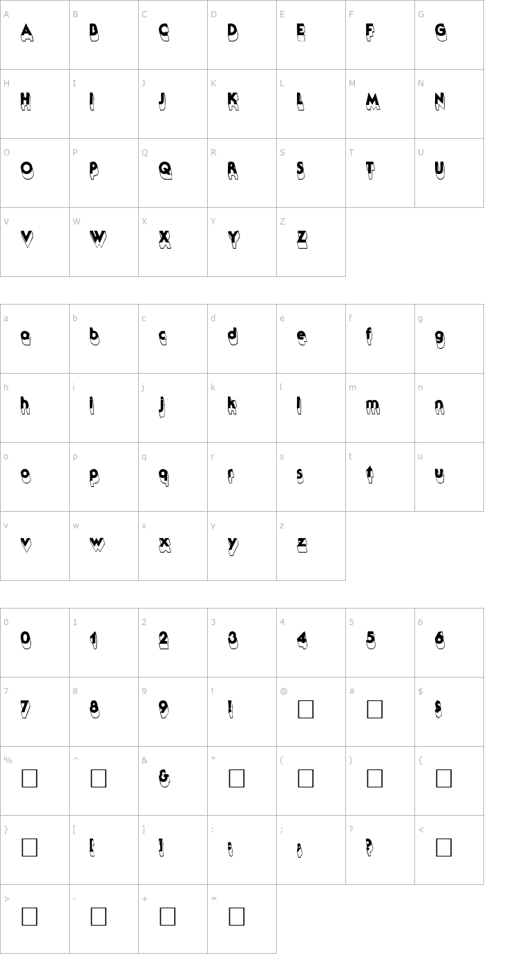 Character Map GothicShadow Font
